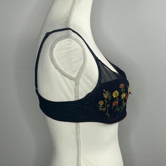 Adore Me Floral Embroidered Bra Size 36C Coquette - Picture 3 of 5
